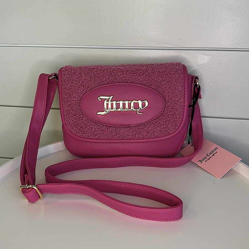NWT JUICY COUTURE FUSHIA CRAZY FOR YOU FLAP CROSSBODY